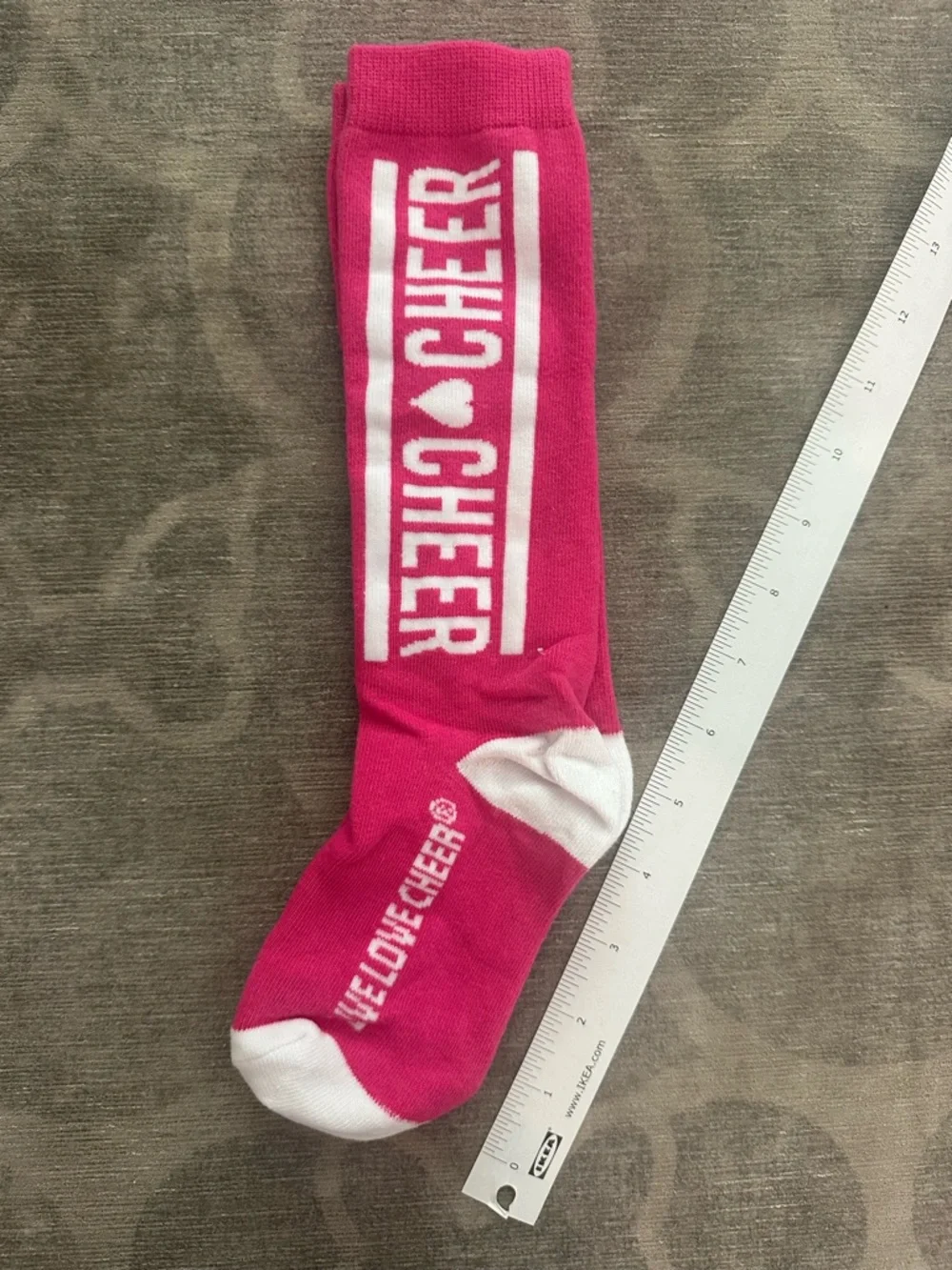 Cheer socks in bright pink & white